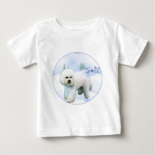 Camiseta Para Bebê Noel Bichon Frise