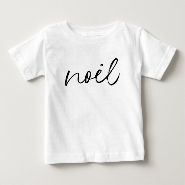 Camiseta Para Bebê Noel Christmas Handlettering Minimamente Elegante (Frente)
