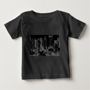 Camiseta Para Bebê Noite da Cidade de Nova York
