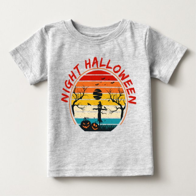 Camiseta Para Bebê Noite de Horror Halloween (Frente)