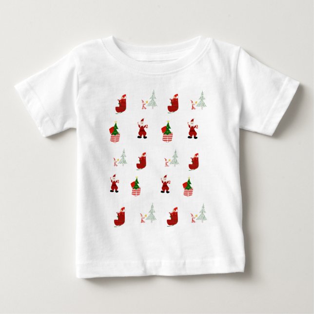 Camiseta Para Bebê Noite de Natal - Diversão de Bebê (Frente)