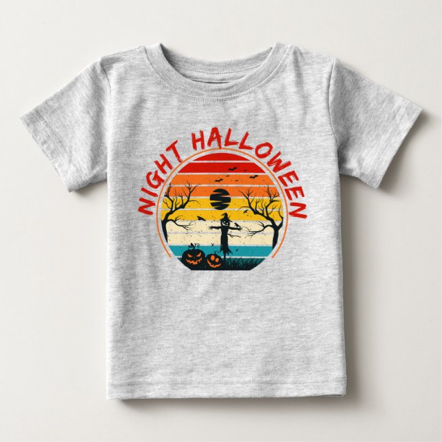 Camiseta Para Bebê Noite de Terror Halloween (Frente)