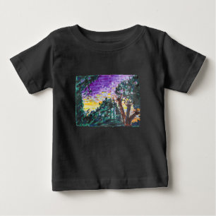 Camiseta Para Bebê Noite Roxa