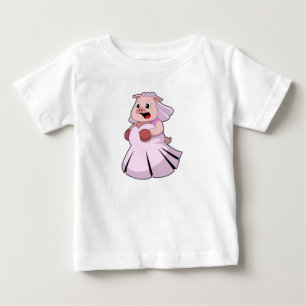 Camiseta Para Bebê Noiva Porca com vestido de noiva.PNG