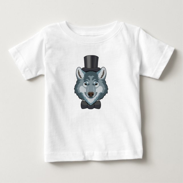 Camiseta Para Bebê Noivo Lobo com Gravata Borboleta (Frente)