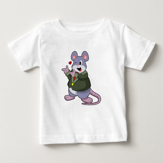 Camiseta Para Bebê Noivo rato com terno (Frente)