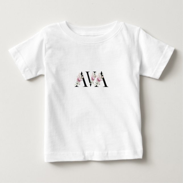 Camiseta Para Bebê Nome Ava (Frente)