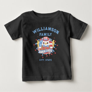 Camiseta Para Bebê Nome da Família Personalizada Local Estado Cidade