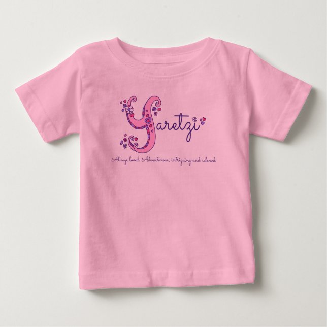 Camiseta Para Bebê Nome das meninas de Yaretzi & significado da (Frente)