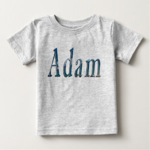 Camiseta Para Bebê Nome De Adam Feito Com Imagem De Praia,