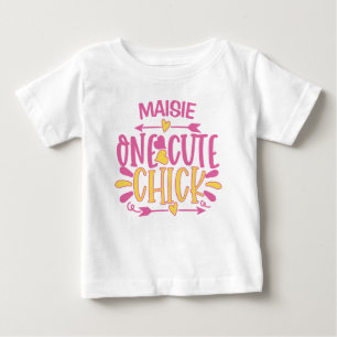 Camiseta Para Bebê NOME DE ADICIONAMENTO Personalizado Um Pintinho Cu