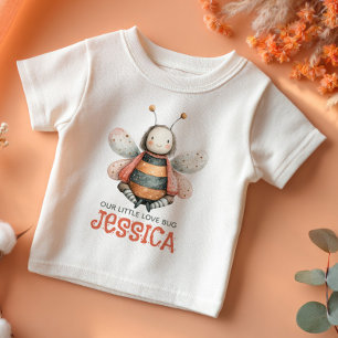 Camiseta Para Bebê Nome de Bebê Abelha Bumble Watercolor Cute Love Bu
