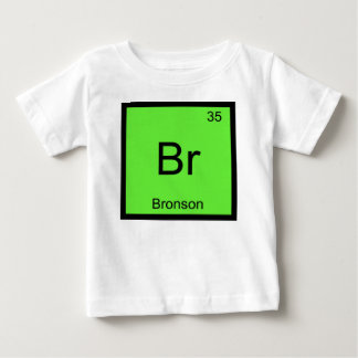 Camiseta Para Bebê Nome de Bronson Química Elemento Tabela Periódica