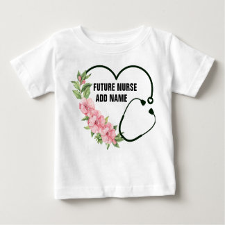 Camiseta Para Bebê Nome de Enfermeiro Futuro Personalizado