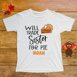 Camiseta Para Bebê Nome de Torta de Ação de Graças da Irmã Engraçado 