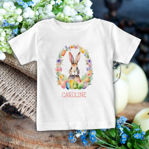 Camiseta Para Bebê Nome do Coelhinho da Páscoa Causada