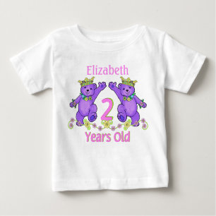 Camiseta Para Bebê Nome do costume do segundo aniversário da princesa
