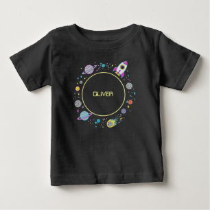 Camiseta Para Bebê Nome do Espaço Exterior em Órbita