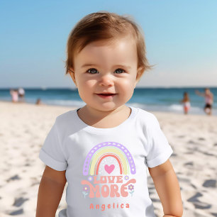Camiseta Para Bebê Nome do Peach "Love more"