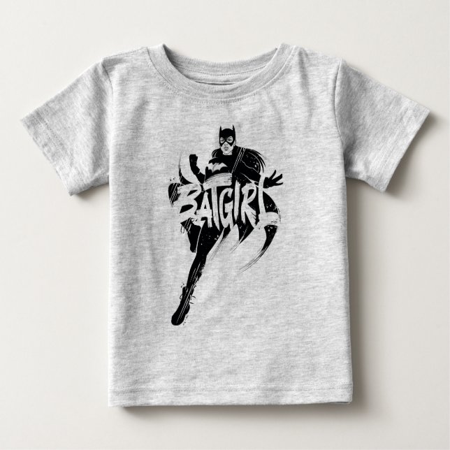Camiseta Para Bebê Nome do Pincel de Tinta da Batgirl (Frente)
