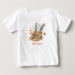 Camiseta Para Bebê Nome Editável das Moccasinas Nativas Americanas