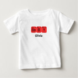 Camiseta Para Bebê Nome Editável do Elemento de Mesa Periódico do Beb