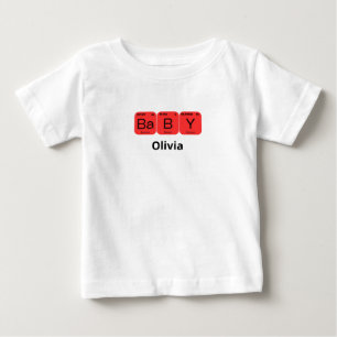Camiseta Para Bebê Nome Editável do Elemento de Mesa Periódico do Beb