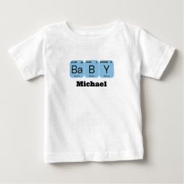 Camiseta Para Bebê Nome Editável do Elemento de Mesa Periódico do Beb