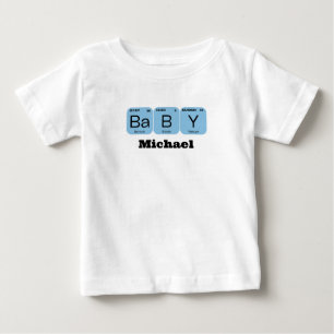 Camiseta Para Bebê Nome Editável do Elemento de Mesa Periódico do Beb