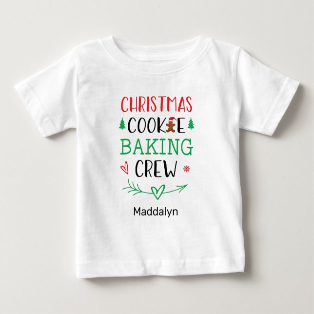 Camiseta Para Bebê Nome Filho Da Família De Tripulantes De Cookie De  (Frente)