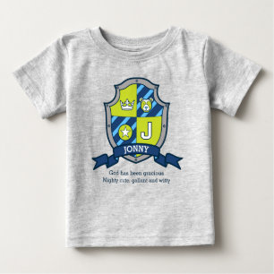 Camiseta Para Bebê Nome Jonny que significa escudo de cavaleiros
