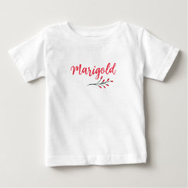 Camiseta Para Bebê Nome Margarida Personalizado Vermelho Natal Clássi