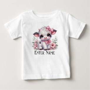 Camiseta Para Bebê Nome Personalizado Bebê Rosa Rosa Rosa Rosa Menina