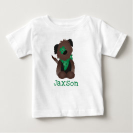 Camiseta Para Bebê Nome Personalizado Cachorro Quatro Folha