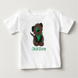 Camiseta Para Bebê Nome Personalizado Cachorro Quatro Folha