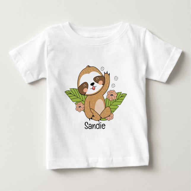 Camiseta Para Bebê Nome Personalizado da Largura do Bebê (Frente)