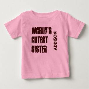 Camiseta Para Bebê Nome Personalizado da SISTER mais Cutânea do Mundo