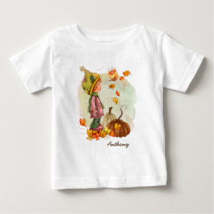Camiseta Para Bebê Nome Personalizado Dama de Ação de Graças T-Shi