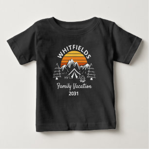 Camiseta Para Bebê Nome Personalizado de Férias de Camping da Família