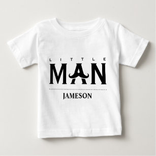 Camiseta Para Bebê Nome Personalizado De Homem Engraçado Mustache