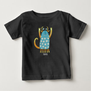 Camiseta Para Bebê Nome Personalizado de Nigel Monster