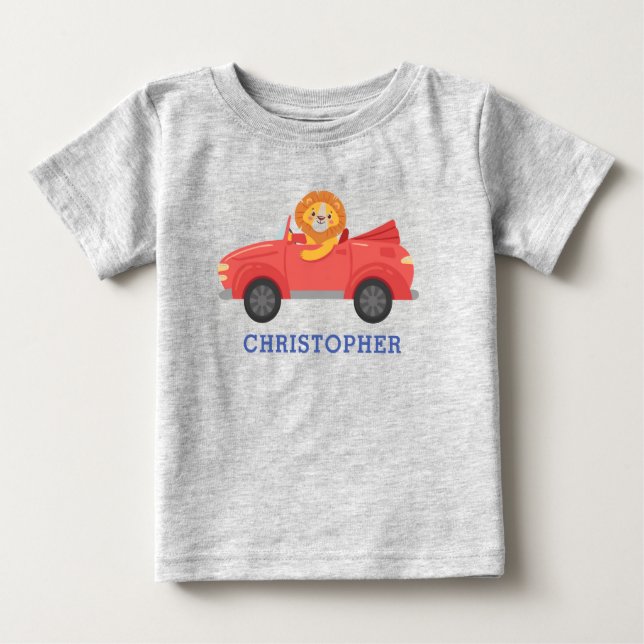 Camiseta Para Bebê Nome Personalizado Do Carro Legal Bonito Para Meni (Frente)