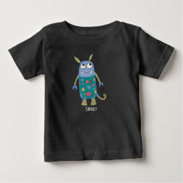 Camiseta Para Bebê Nome Personalizado do Monster Sidney
