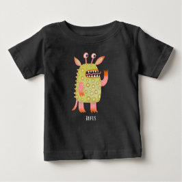 Camiseta Para Bebê Nome Personalizado do Rufus Monster