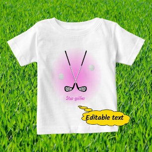 Camiseta Para Bebê Nome personalizado do Star Golfer