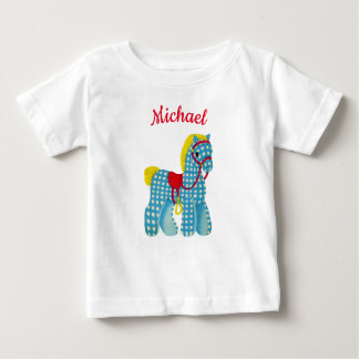 Camiseta Para Bebê Nome personalizado do tema Pony Western verificado