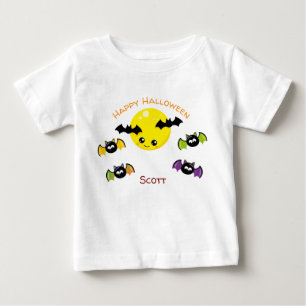 Camiseta Para Bebê Nome personalizado Halloween