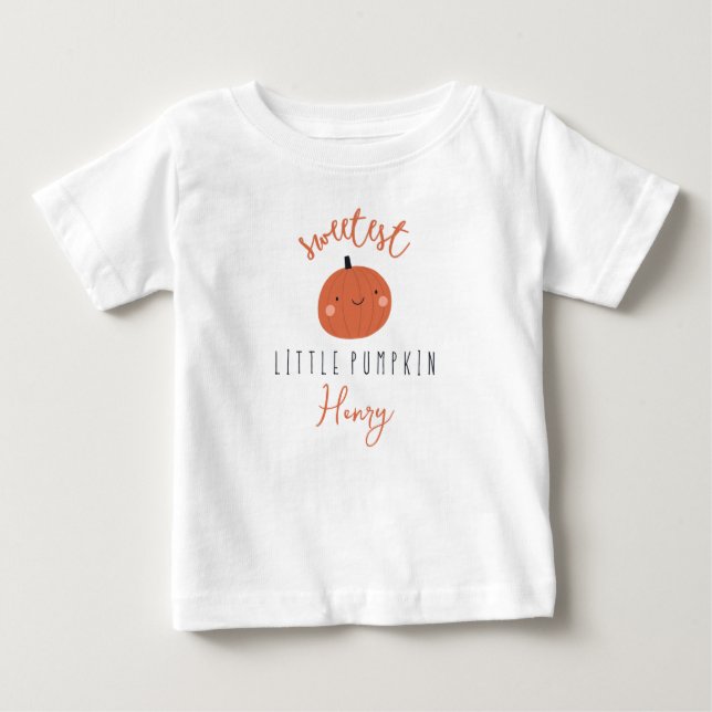Camiseta Para Bebê nome personalizado mais doce de abóbora (Frente)