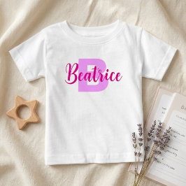 Camiseta Para Bebê Nome Personalizado + Monograma (Presente de Menina