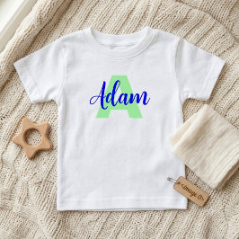 Camiseta Para Bebê Nome Personalizado + Monograma (Presente Fofo) Rec